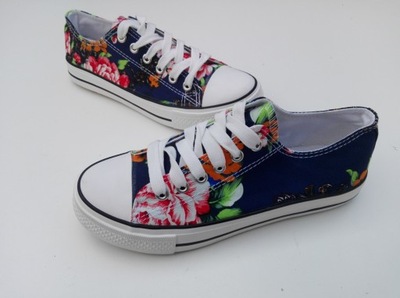 TENISÓWKI TRAMPKI KWIATY BUTY TRADYCYJNE 36 SUPER
