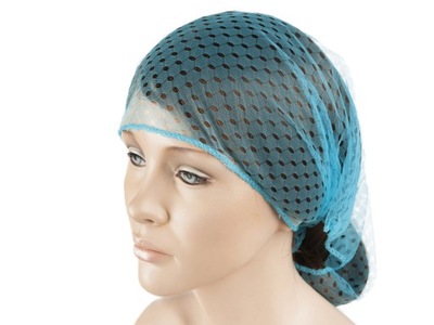 Siatka elastyczna na włosy trójkątna niebieska