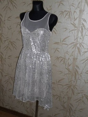 ORSAY - cekinowa asymetryczna sukienka - 36