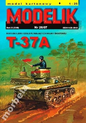 Modelik nr 26/07 Rosyjski Lekki Czołg T-37A 1:25