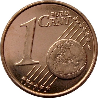 AUSTRIA 1 euro cent 2002 z rolki menniczej