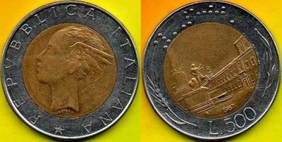 WŁOCHY 500 Lira 1987 r.
