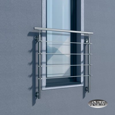Balkon francuski, balustrada ze stali nierdzewnej, okno o szerokości 90 cm