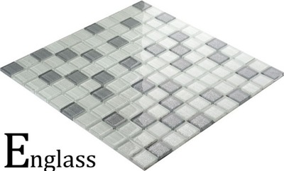 Mozaika szklana szaro biały mix 102 grey