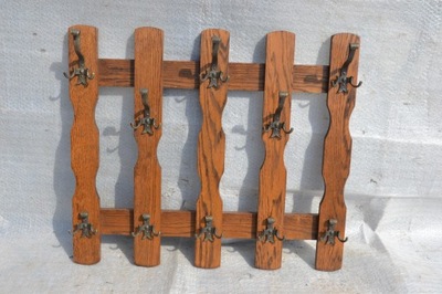 Stylowy Wieszak dębowy