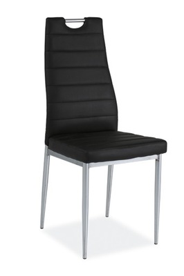 Krzesło H-260 czarne CHROM EKOSKÓRA