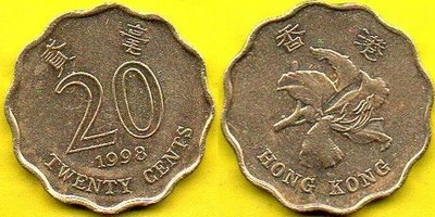 Hong Kong 20 Cents 1998 r.