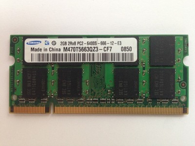 Pamięć RAM 2GB DDR2 PC2 6400S 800MHz 2048MB SODIMM