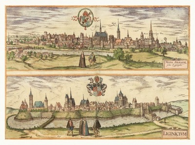 LEGNICA NYSA panorama miasta Braun Hogenberg 1617