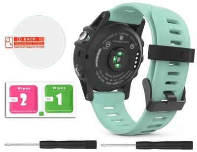 MIĘTOWY Pasek do Garmin FENIX 5X PLUS + FOLIA