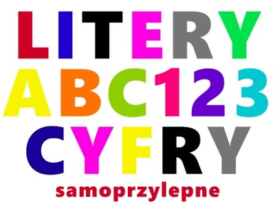 LITERY SAMOPRZYLEPNE PEGATINAS AUTO 5CM 10CM 15CM  