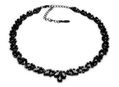 Kiara Naszyjnik Czarny Przy Szyi Choker Kolia Koronka Z Kryształów Czeski