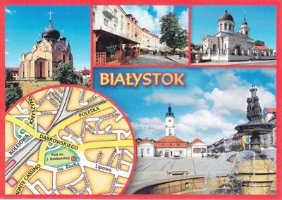 BIAŁYSTOK - CERKIEW - RYNEK - RATUSZ - MAPKA