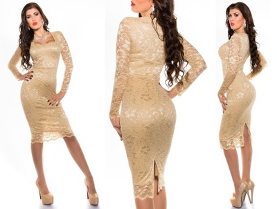 suknia SUKIENKA KORONKA PLUS SIZE 46 XXXL