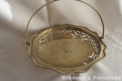 Stary, platerowany koszyczek