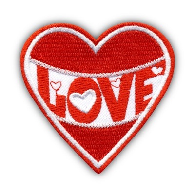 Naszywka Serce LOVE - Miłość, Kocham Cię - HAFT