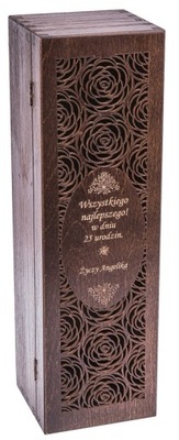 SKRZYNKA pudełko na wino GRAWER prezent ślub