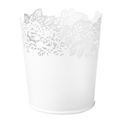 IKEA SAMVERKA Osłonka Doniczka SHABBY Biała 9 cm