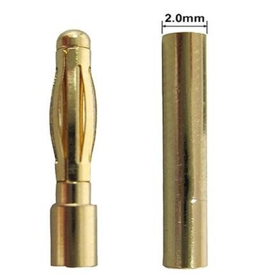 GOLDY GOLD 2mm tzw. BANAN CONNECTOR RC