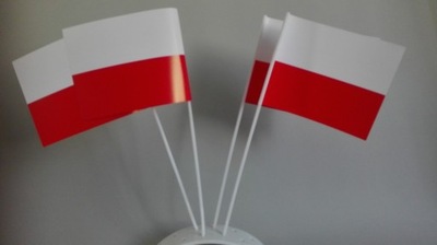chorągiewka polska papierowa biało-czer 200 szt