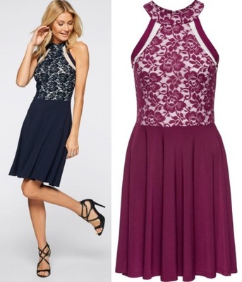 lucky1616 PIĘKNA SUKIENKA NA WESELE BAL 32-34 XS