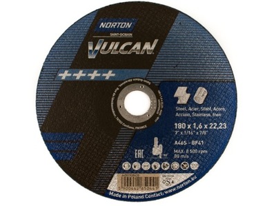 NORTON TARCZA DO CIĘCIA STALI 180x1,6 VULCAN ++++