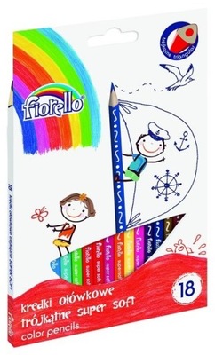Kredki Trójkątne 18 Kolorów Fiorello Super Soft