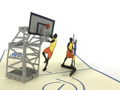 Kartki okolicznościowe Kartki 3D pop up Sport Grając w kosza z kumplami