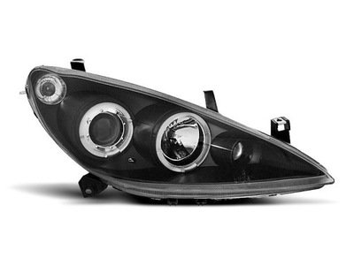 LAMPS FRONT FRONT PEUGEOT 307 BLACK ANGEL RINGS - milautoparts-fr.ukrlive.com