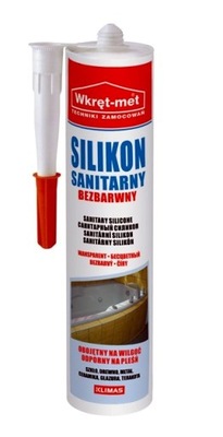 Silikon sanitarny Wkręt-Met 310 ml. Bezbarwny