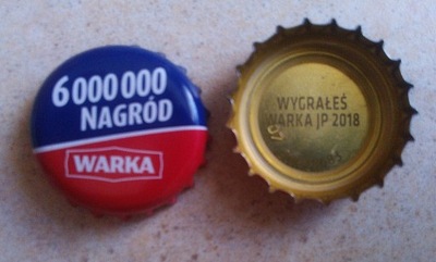 Kapsel z piwa - grupa Żywiec - WARKA wygrałeś 2018