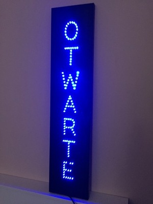 Reklama diodowa LED OTWARTE 90x20 cm neon szyld