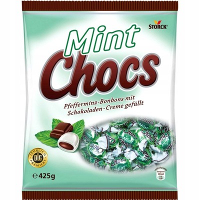 Mint CHOCS Cukierki Miętowo-Czekoladowe z Nadzieniem Praliny NIEMIECKIE DE