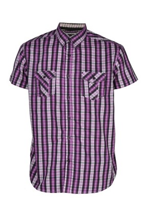 Koszula męska XL 43/44 w kratę krótki rękaw lato