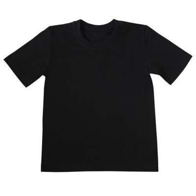 Gładka czarna koszulka t-shirt *152* Gracja