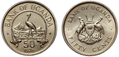 Uganda - 50 Centów 1976 - MENNICZA UNC - RZADKA !