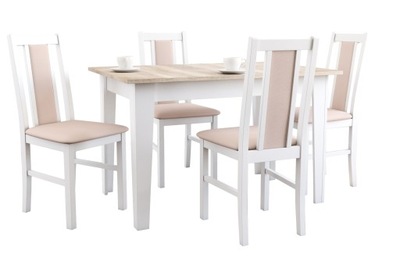 Stół rozkładany 80x140 do 180 z 4 krzesłami