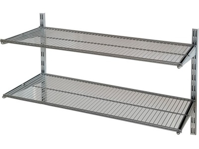 Regał ścienny metalowy wiszący spiżarni 80kg Vario 2 półki gł.40cm srebrny