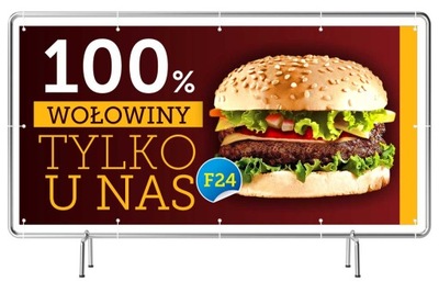 Baner REKLAMA Szyld 2,5x1,25m - Burger Wołowy