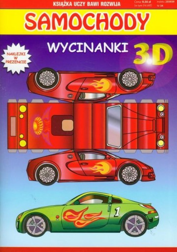 Samochody Wycinanki 3D modele zabawa dla dzieci książka uczy bawi rozwija