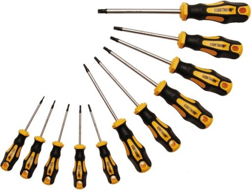 WKRĘTAKI TORX T6-T40 Z OTWOREM ZESTAW 11 SZT