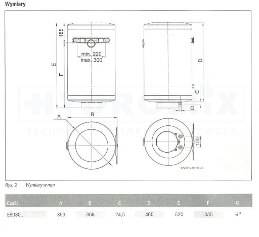 КОТЛ ВОДОНАГРЕВАТЕЛЬ 30 Л BOSCH ДАВЛЕНИЕ 30 Л