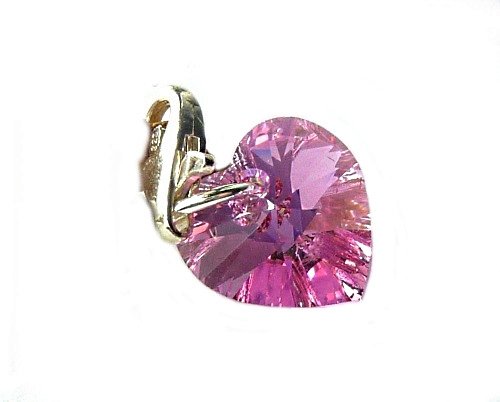 charms SERCE Swarovski ROSE AB zawieszka do bazy