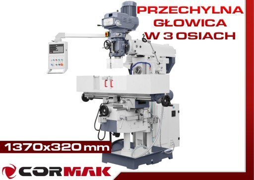 FREZARKO WIERTARKA FREZARKA DO METALU CORMAK MFM320 1370x320 ODCZYT CYFROWY