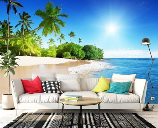 Fototapeta 3D Karaiby plaża palmy 152x104 F00166
