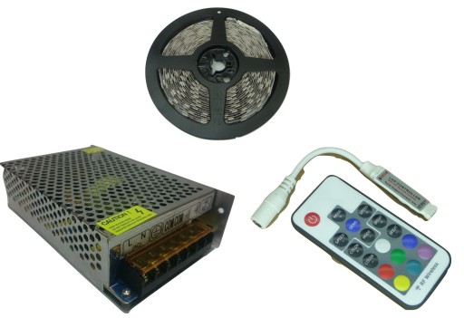 Установите RGB ленту 5050 300 светодиодный 5M Radio Rudder
