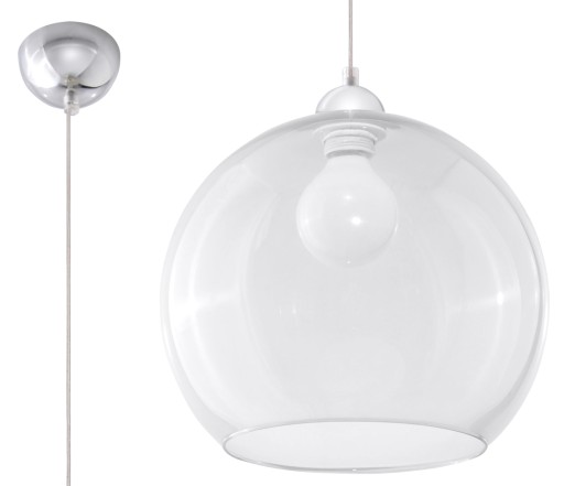 Lampa Sufitowa Wisząca Kula Zwis BALL Transparent nowoczesny do salonu