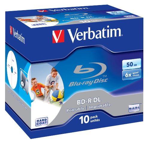 VERBATIM BD-R DL 50 ГБ x6 в футляре для печати, 10 шт.