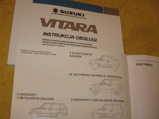 Suzuki VITARA I польское руководство пользователя, новая эксплуатация