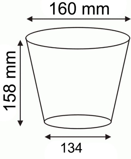 Производственный горшок квадратный 1616см - 3л 50 шт.